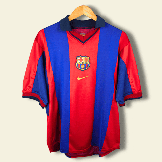 2000/01 FC Barcelona Home - Patrick Kluivert #9 Medium no-mpn