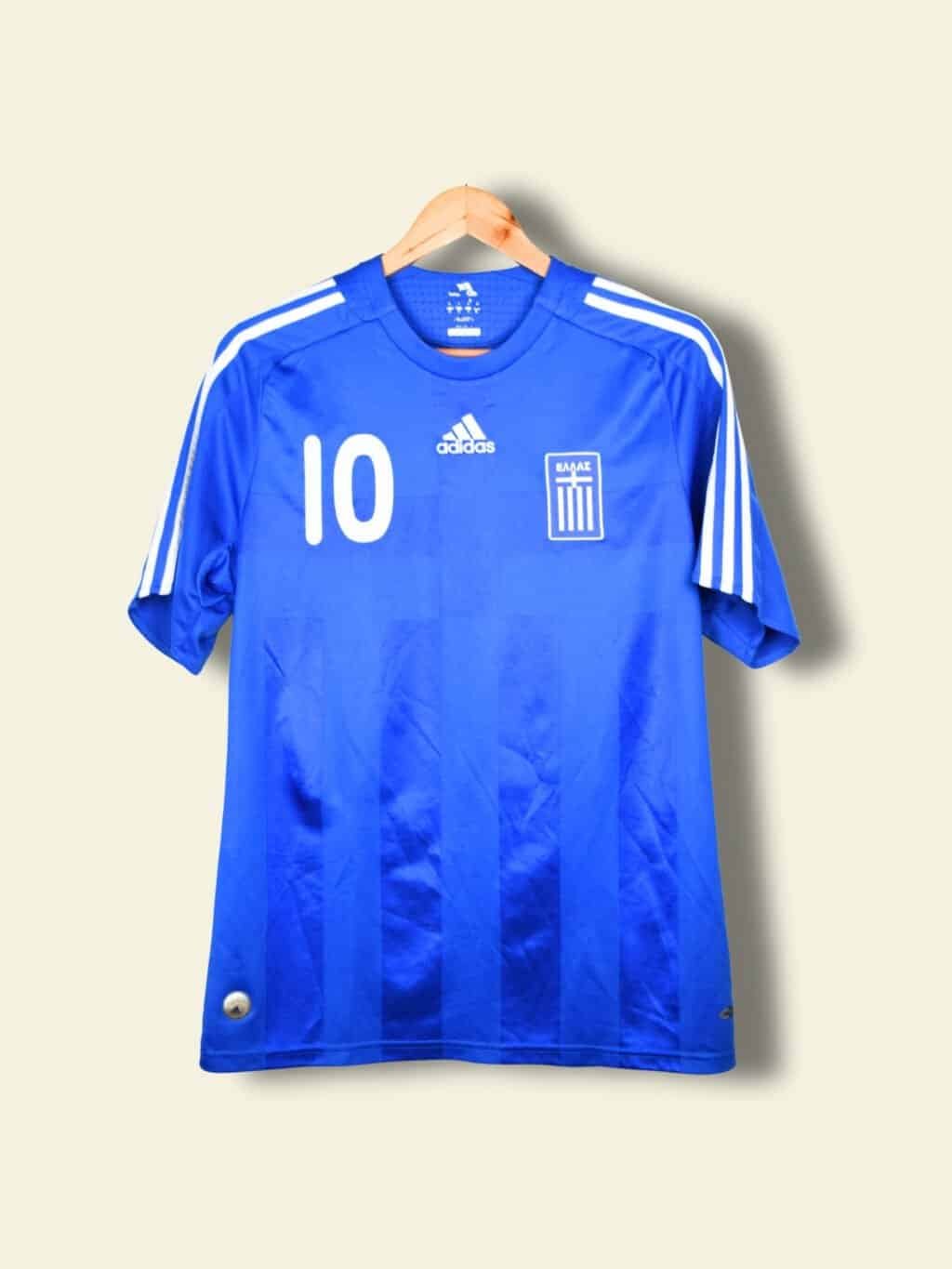 2008 Greece Home - Karagounis #10 Medium 626782 Adidas