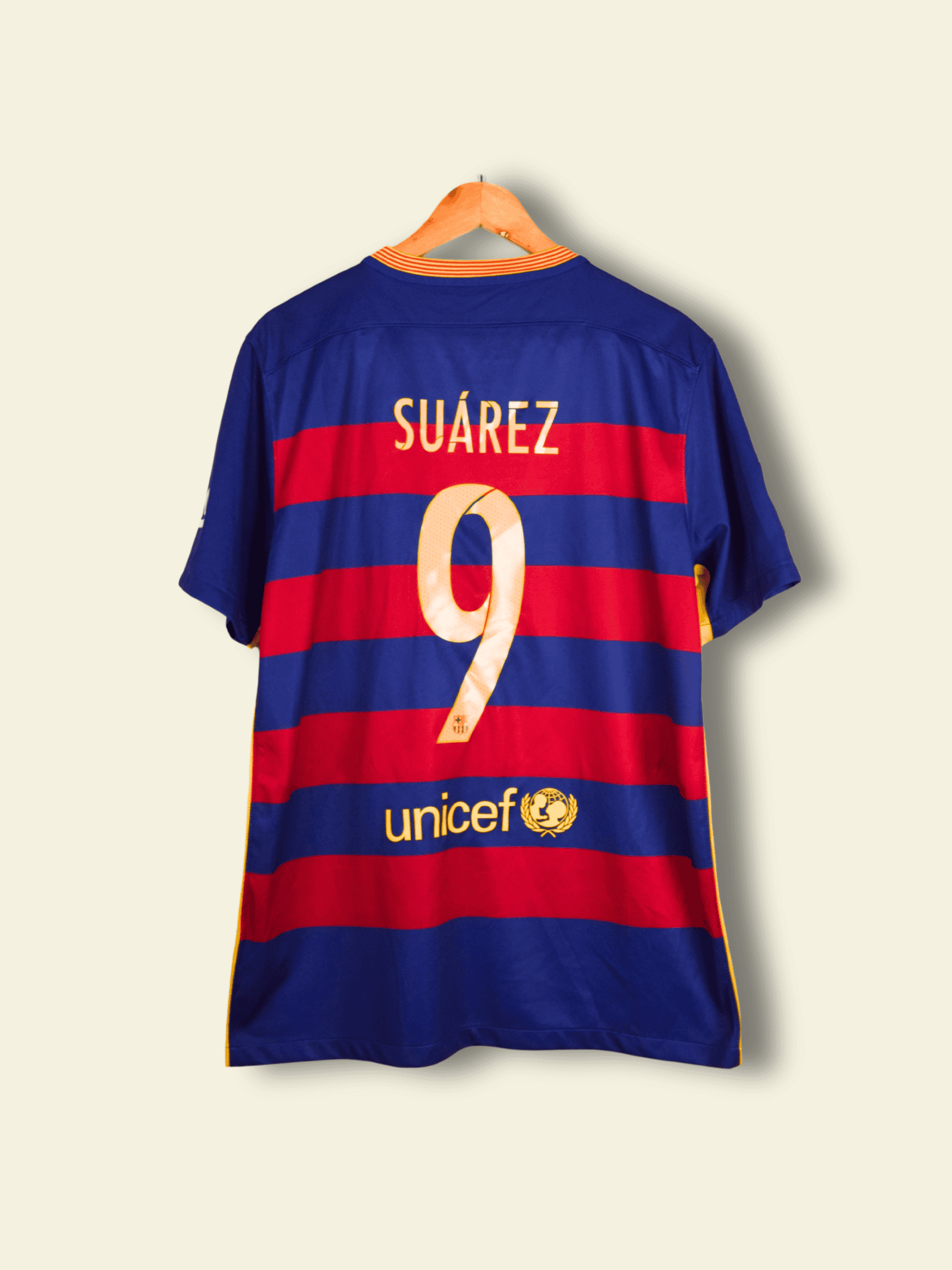 2015 Barcelona Home - Luis Suarez #9 Medium