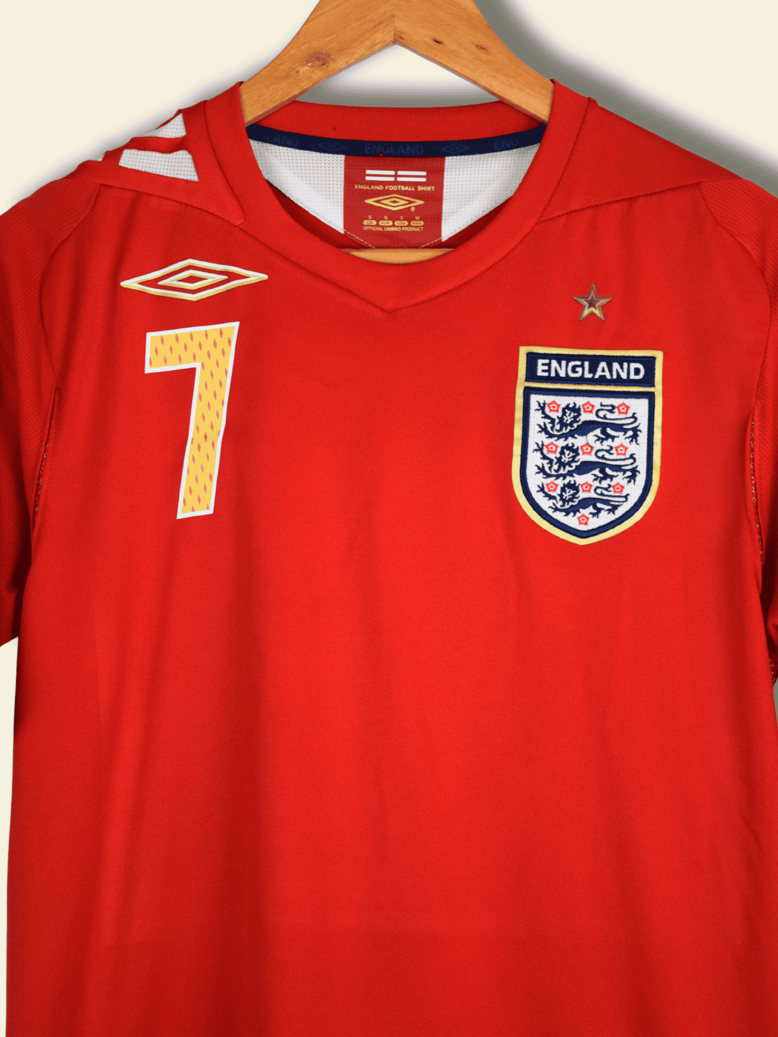 2004 England Away – David Beckham #7 Small RN109787 Umbro6